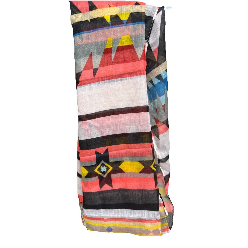 Shawl Large Wrap Scarf Fringe Dress/Beach Cover Southwestern Aztec 37" X 74"